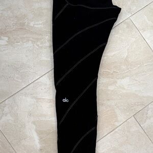 ALO Yoga Women's Black Joggers with White Stitching